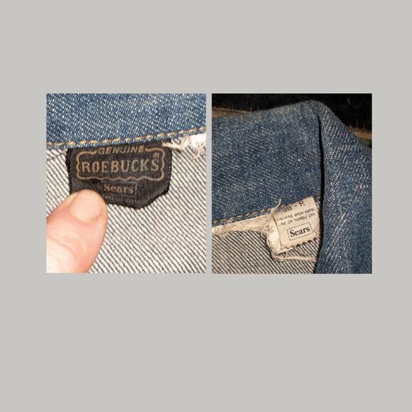 Vintage 1970s Sears Roebucks Dark Selvedge Denim Jacket, Size 36 R - Picture 4 of 4